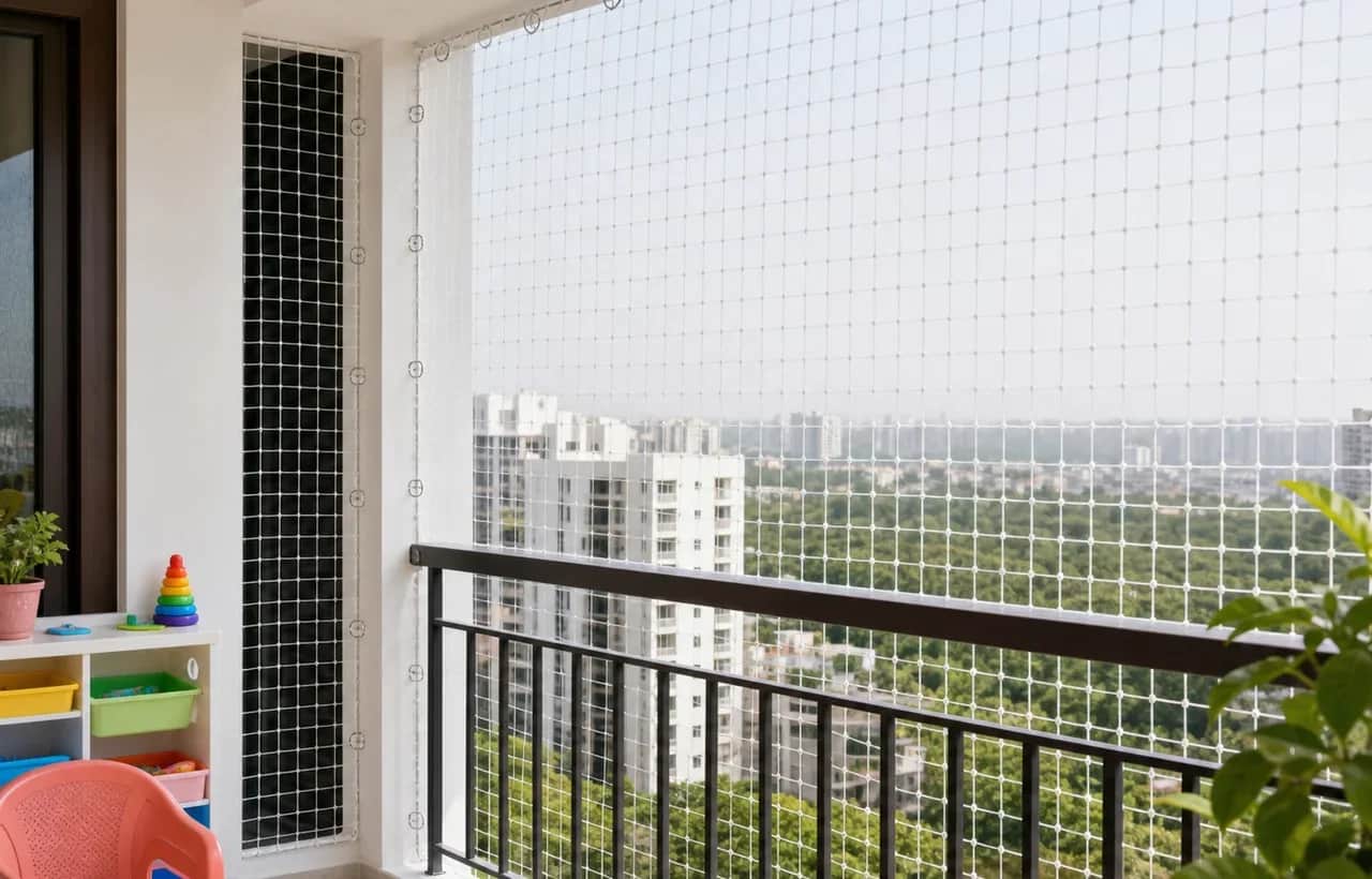 Children Safety Nets planned near mixed-use balcony routine in Abids, Hyderabad