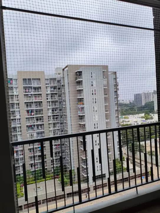 Balcony safety net installed for a home in Hasanparthy, Warangal