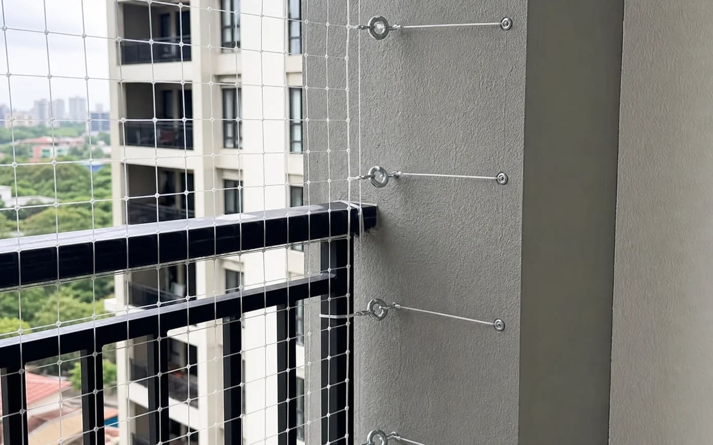 Balcony Safety Net Corner Fixing in Bangalore