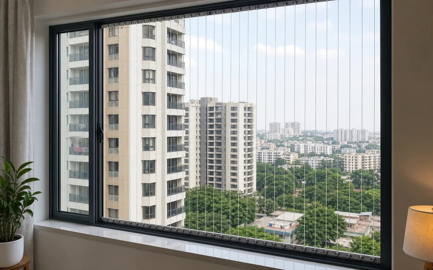 Invisible Grill Window Cable Safety in Bangalore