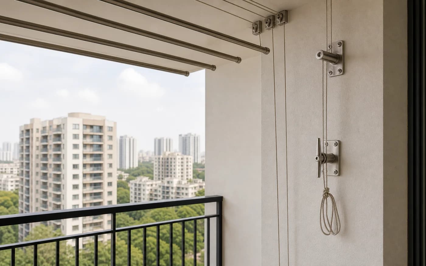 Balcony Cloth Hanger Rope Control in Bangalore