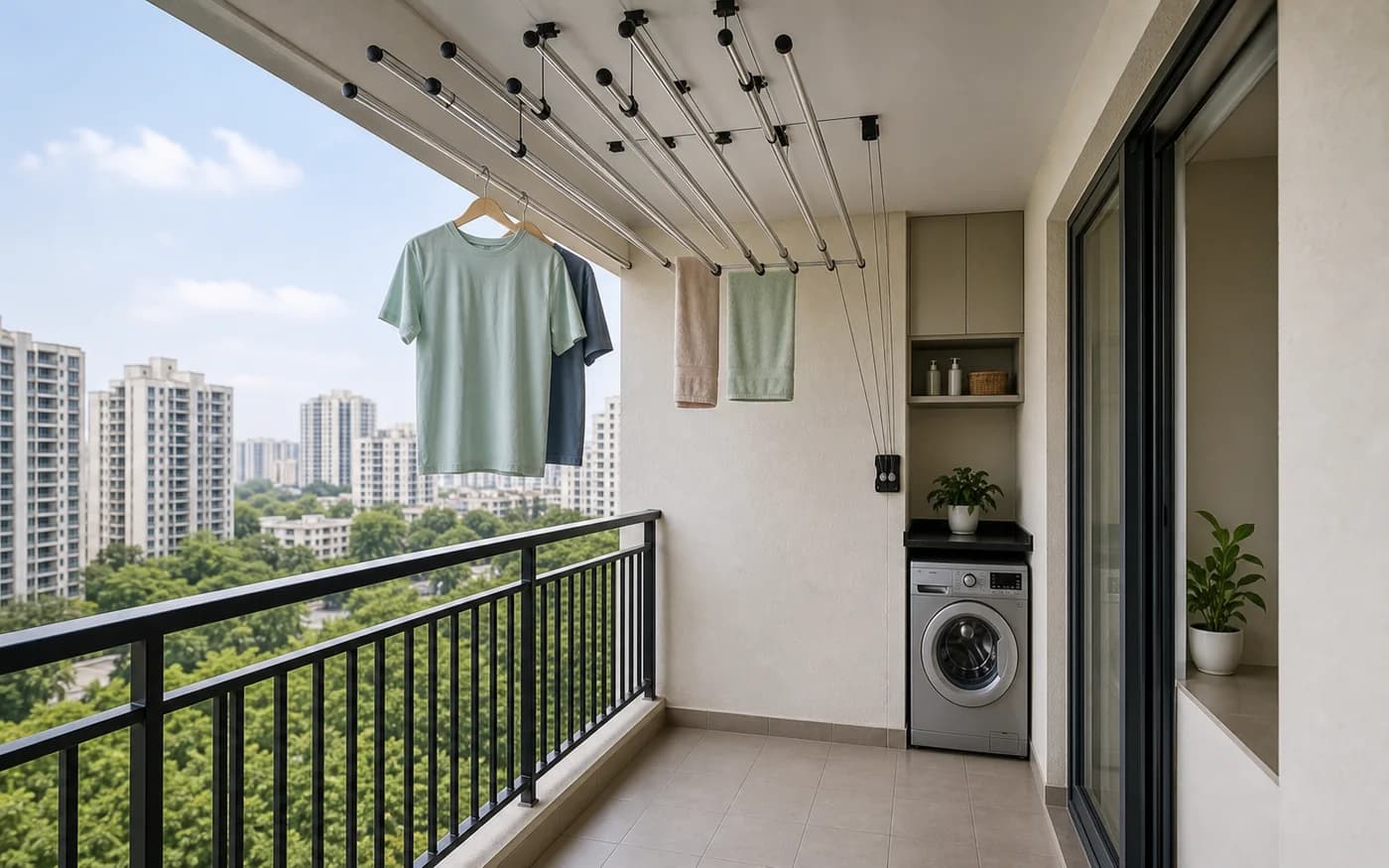 Balcony Cloth Hanger Utility Balcony Drying in Bangalore