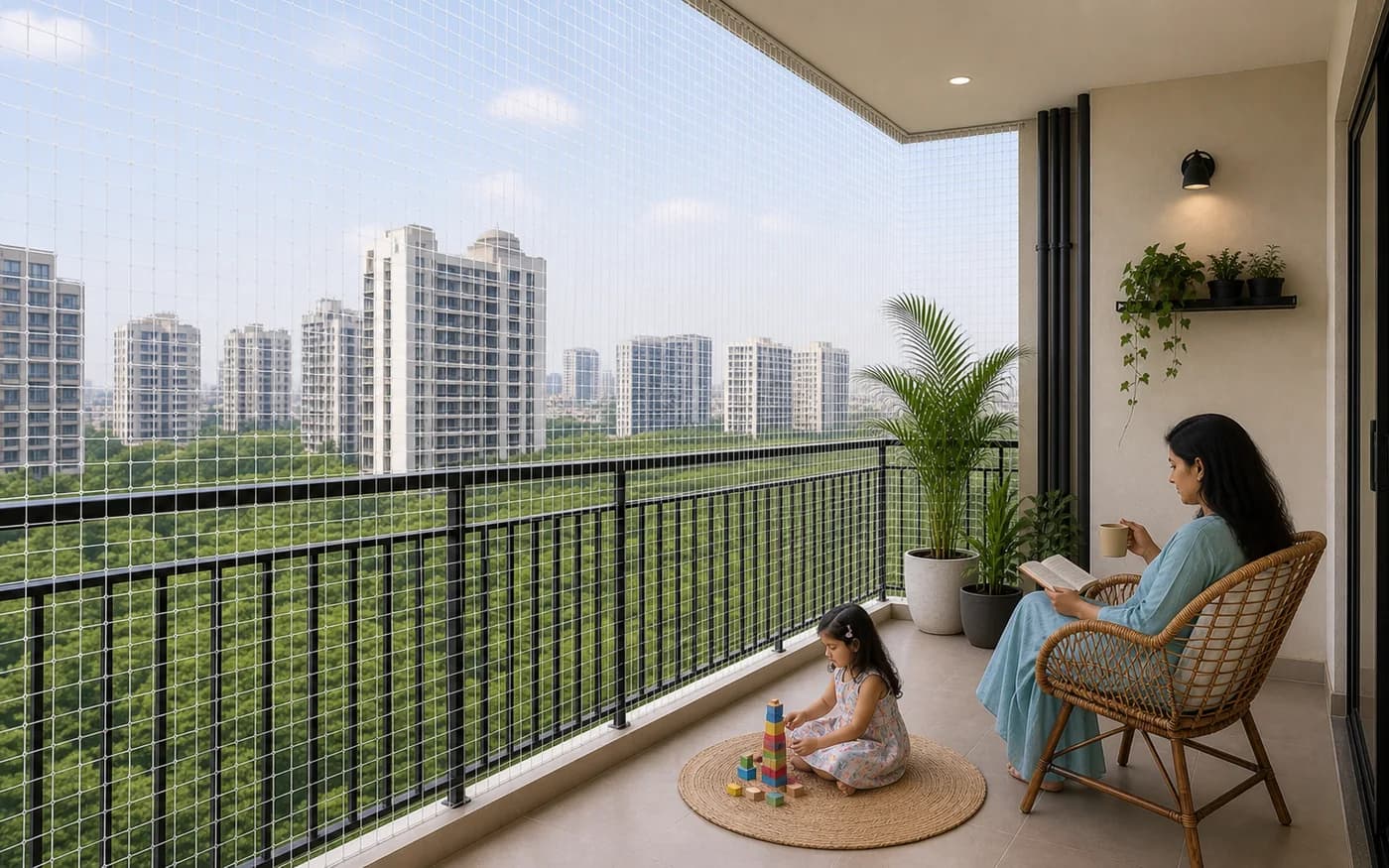 Balcony Safety Net Family Apartment Use in Hyderabad
