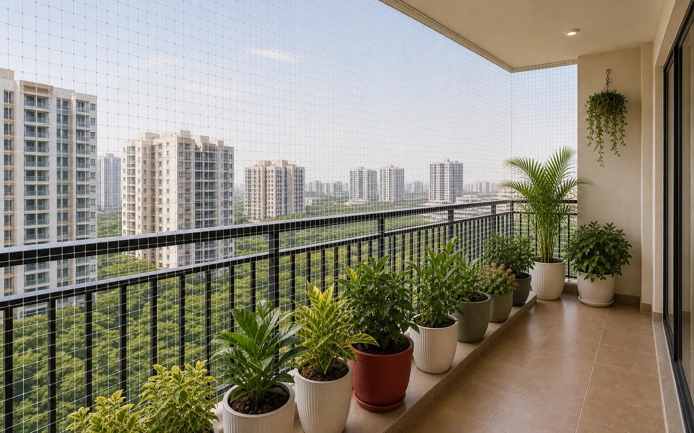 Balcony Safety Net Planter Edge in Hyderabad