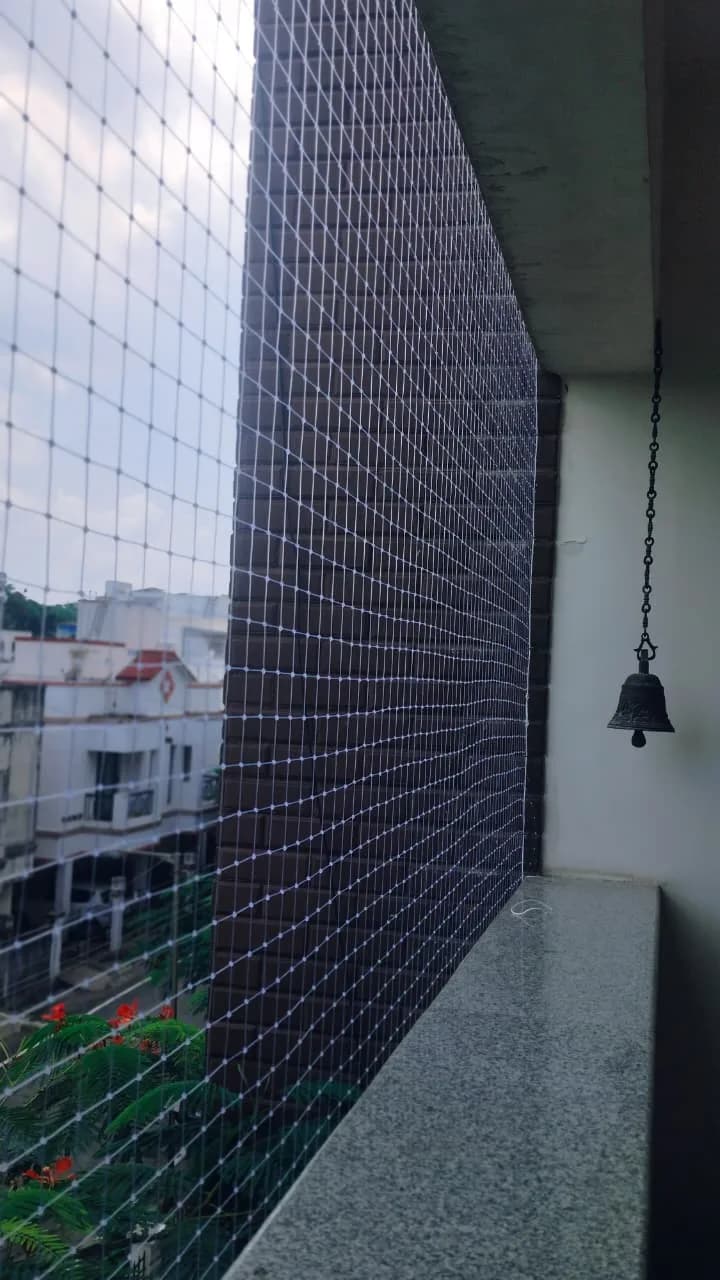Balcony net setup for safer everyday use