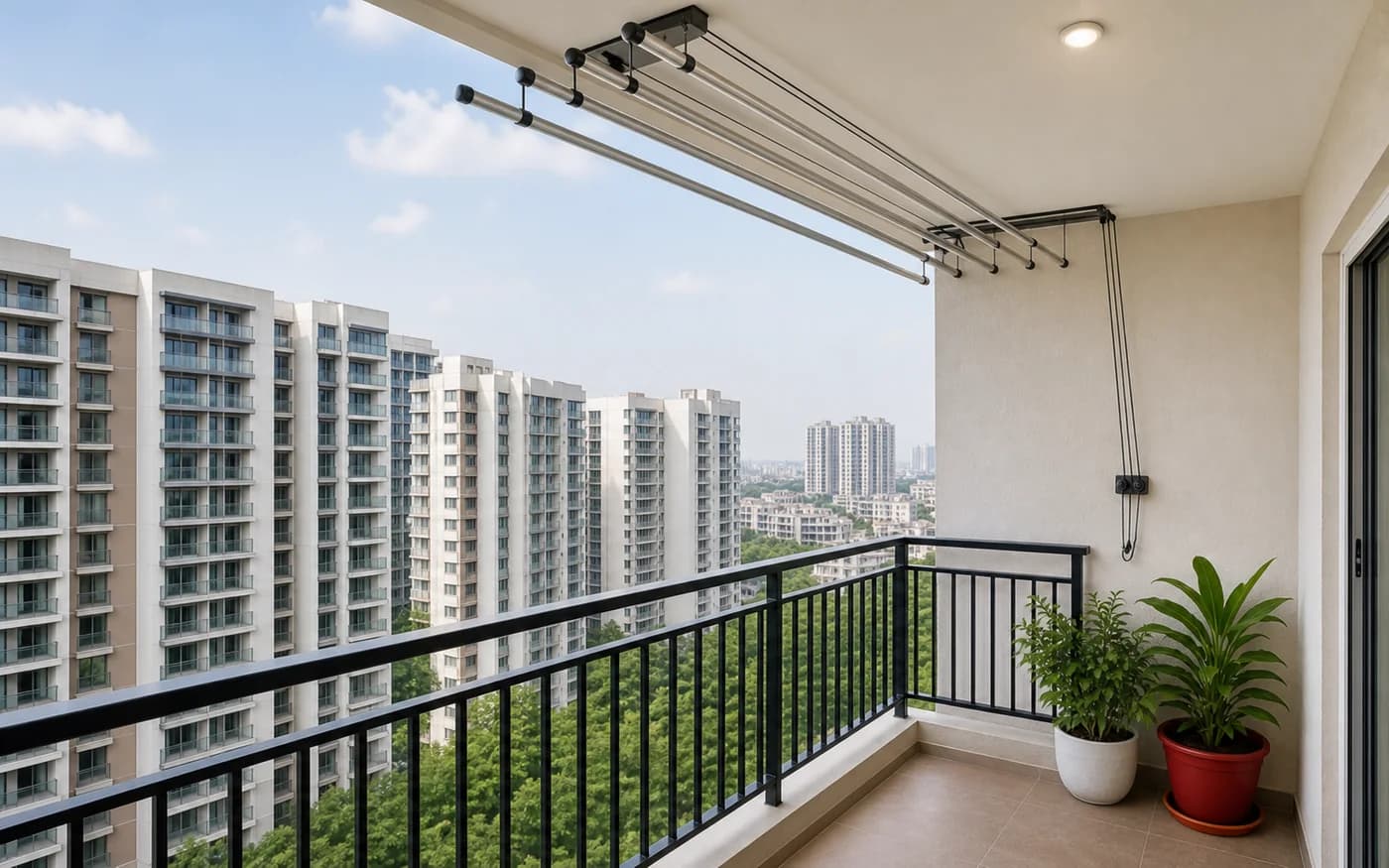 Balcony Cloth Hangers installation in Bangalore