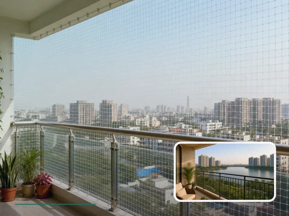 Balcony Safety Nets planning for Aparna Sarovar Grande in Hyderabad