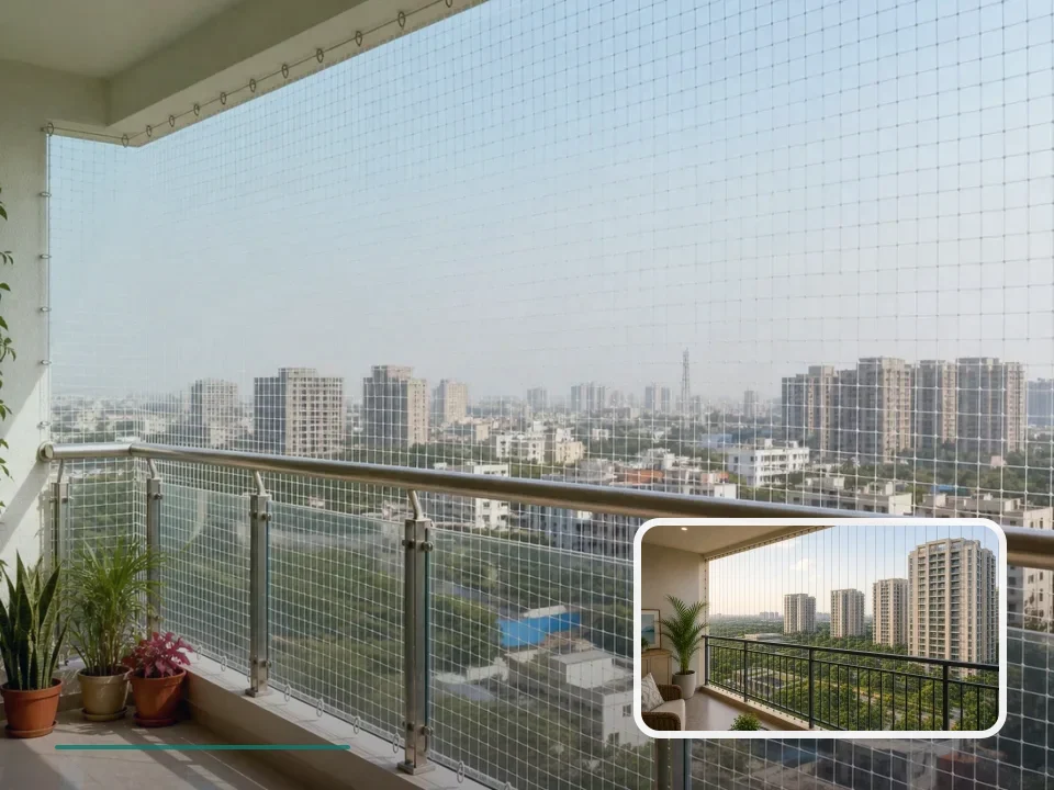 Representative balcony nets planning visual for Lodha Bellezza