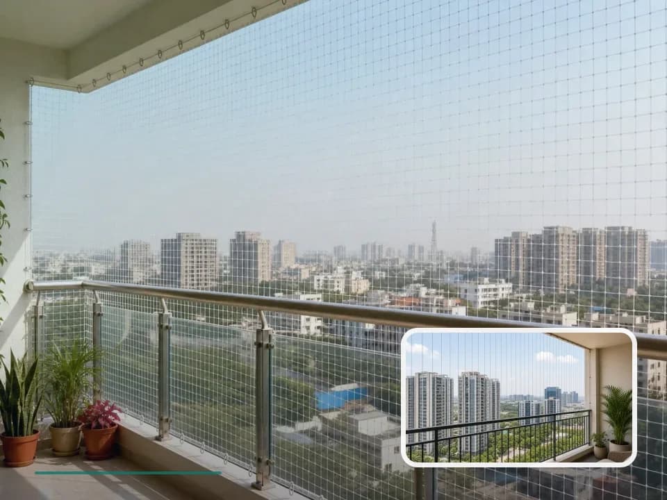 Balcony Safety Nets planning for My Home Vihanga in Hyderabad