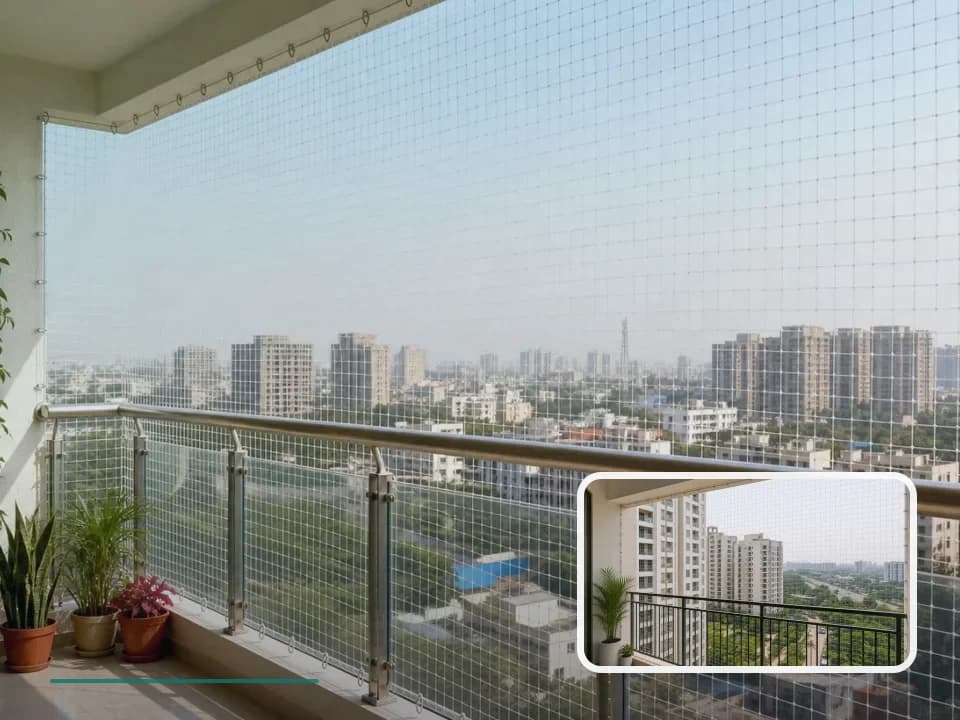 Balcony Safety Nets planning for Rainbow Vistas Rock Garden in Hyderabad