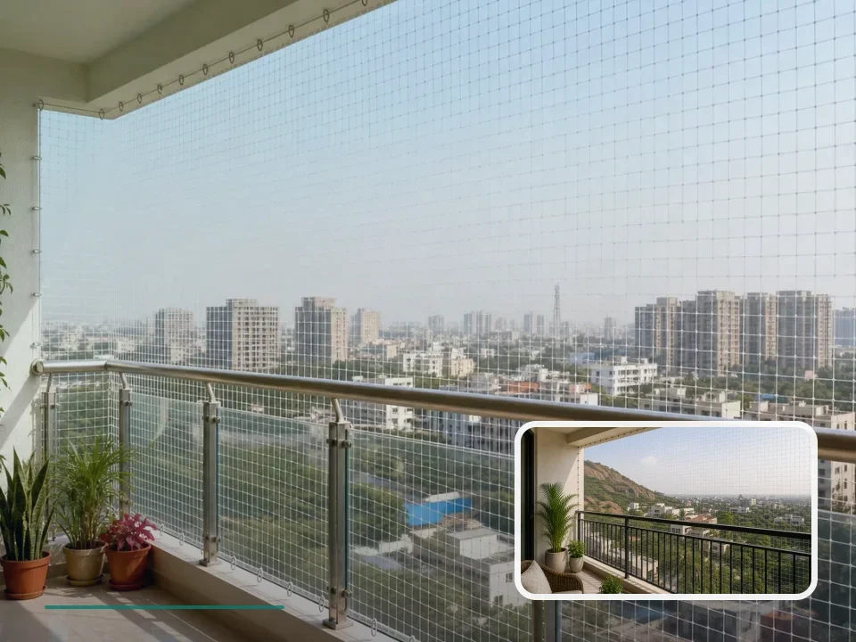Balcony Safety Nets planning for Apace Hill View County in Vijayawada