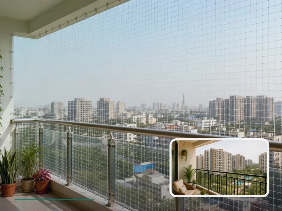 Representative balcony nets planning visual for Invicon Navah