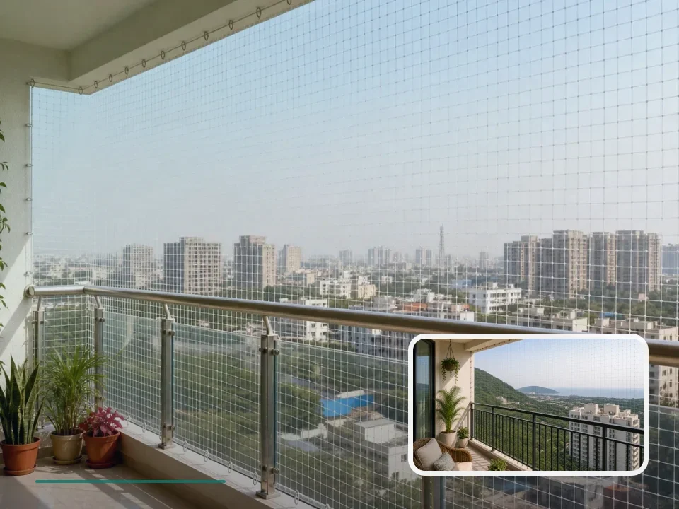 Representative balcony nets planning visual for Beverly Hills Vizag