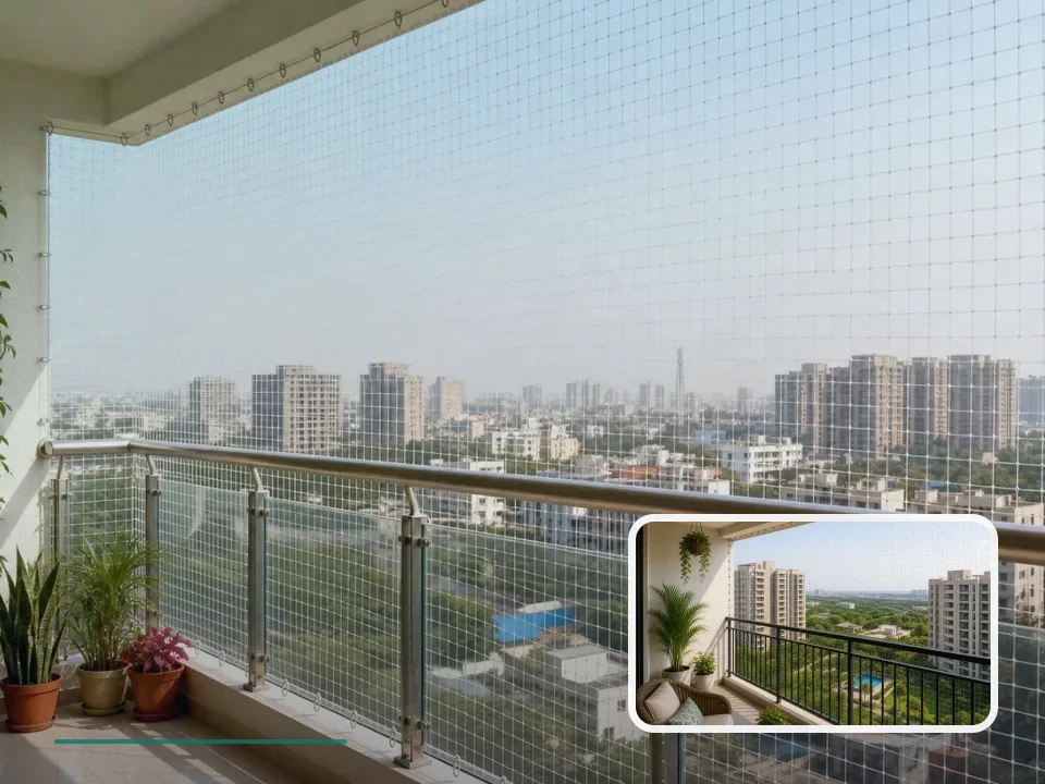 Balcony Safety Nets planning for KSR Green Valley in Visakhapatnam