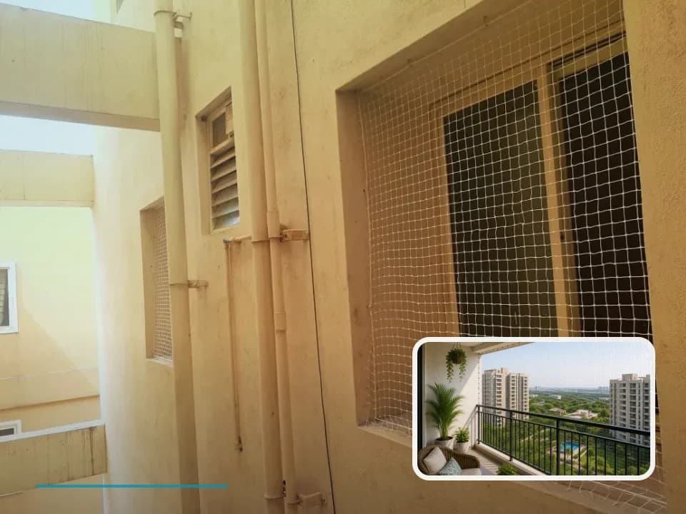 Window Safety Nets planning for KSR Green Valley in Visakhapatnam