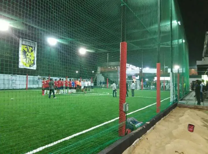 Sports net and cricket practice net installation around a training area