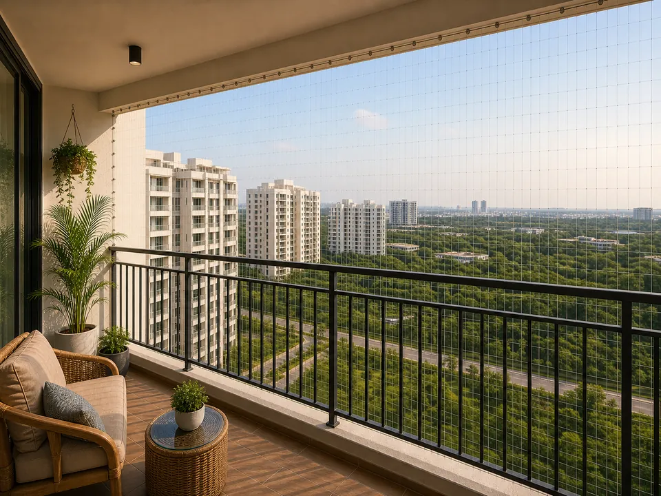 Thaiyur apartment balcony with open-view safety protection