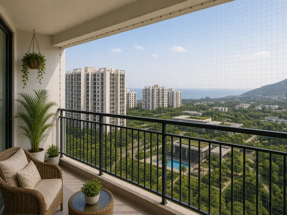 Madhurawada high-rise balcony with coastal safety protection